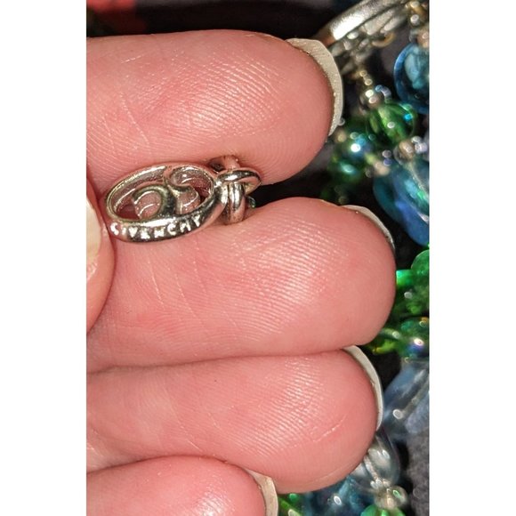 Givenchy Blue Green Glass Mermaid Necklace - Picture 4 of 6